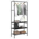 Tøjstativ Sort eg 77 x 30 x 171 cm Konstrueret træ