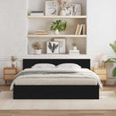 Sengestel Vægmonteret Sort eg 203 x 185 x 70 cm Konstrueret træ