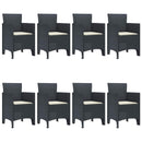 Have Spisebordssæt 9 pcs Antracit Polypropylen