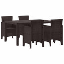 Have Spisebordssæt 5 pcs Brun Polt rattan