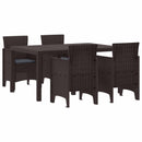 Have Spisebordssæt 5 pcs Brun Polt rattan