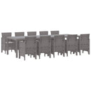 Have Spisebordssæt 11 stk. Lysegrå Rattan og Aluminium
