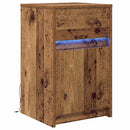 LED Sengeskab Gammelt træ 38 x 34 x 61 cm Konstrueret træ