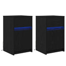 LED Sengeskab 2 pcs Sort eg 38 x 34 x 61 cm Konstrueret træ