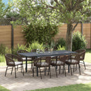 Have Spisebordssæt 9 stk. Brun polyrattan
