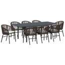 Have Spisebordssæt 9 stk. Brun polyrattan