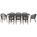 Have Spisebordssæt 9 stk. Brun polyrattan