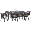 Have Spisebordssæt 9 stk. Brun polyrattan