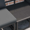 Havesofa Sæt med pude 4 pcs Sort Aluminium