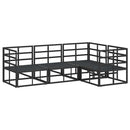 Havesofa Sæt med pude 4 pcs Sort Aluminium