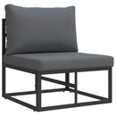 Havesofa Sæt med pude 5 pcs Sort Aluminium