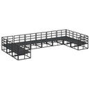 Havesofa Sæt med pude 10 pcs Sort Aluminium