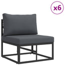 Havesofa Sæt med pude 11 pcs Sort Aluminium