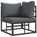 Havesofa Sæt med pude 11 pcs Sort Aluminium