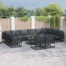 Havesofa Sæt med pude 13 pcs Sort Aluminium