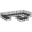 Havesofa Sæt med pude 13 pcs Sort Aluminium