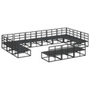 Havesofa Sæt med pude 13 pcs Sort Aluminium