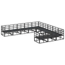 Havesofa Sæt med pude 11 pcs Sort Aluminium