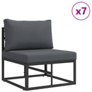 Havesofa Sæt med pude 11 pcs Sort Aluminium