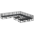 Havesofa Sæt med pude 12 pcs Sort Aluminium