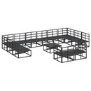 Havesofa Sæt med pude 13 pcs Sort Aluminium