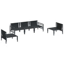 Havesofa Sæt med pude 5 pcs Sort Stål