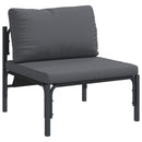 Havesofa Sæt med pude 5 pcs Sort Stål