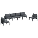 Havesofa Sæt med pude 6 pcs Sort Stål