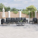 Havesofa Sæt med pude 7 pcs Sort Stål