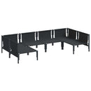 Havesofa Sæt med pude 6 pcs Sort Stål