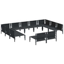 Havesofa Sæt med pude 11 pcs Sort Stål