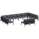 Havesofa Sæt med pude 12 pcs Sort Stål