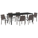 Have Spisebordssæt 7 pcs Brun og sort PE Rattan