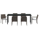 Have Spisebordssæt 7 pcs Brun og sort PE Rattan