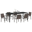 Have Spisebordssæt 7 pcs Brun og sort PE Rattan