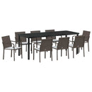 Have Spisebordssæt 9 pcs Brun og sort PE Rattan
