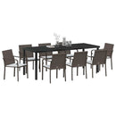 Have Spisebordssæt 9 pcs Brun og sort PE Rattan