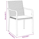Have Spisebordssæt 9 pcs Brun og sort PE Rattan