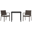 Have Spisebordssæt 3 pcs Brun og sort PE Rattan