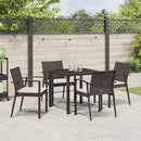 Have Spisebordssæt 5 pcs Brun og sort PE Rattan