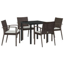 Have Spisebordssæt 5 pcs Brun og sort PE Rattan