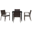 Have Spisebordssæt 5 pcs Brun og sort PE Rattan