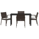 Have Spisebordssæt 5 pcs Brun og sort PE Rattan