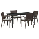 Have Spisebordssæt 5 pcs Brun og sort PE Rattan