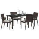 Have Spisebordssæt 5 pcs Brun og sort PE Rattan