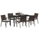Have Spisebordssæt 7 pcs Brun og sort PE Rattan