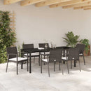 Have Spisebordssæt 7 pcs Brun og sort PE Rattan
