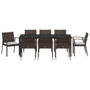 Have Spisebordssæt 9 pcs Brun og sort PE Rattan