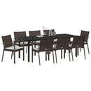 Have Spisebordssæt 9 pcs Brun og sort PE Rattan