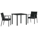 Have Spisebordssæt 3 pcs Sort og grå PE Rattan